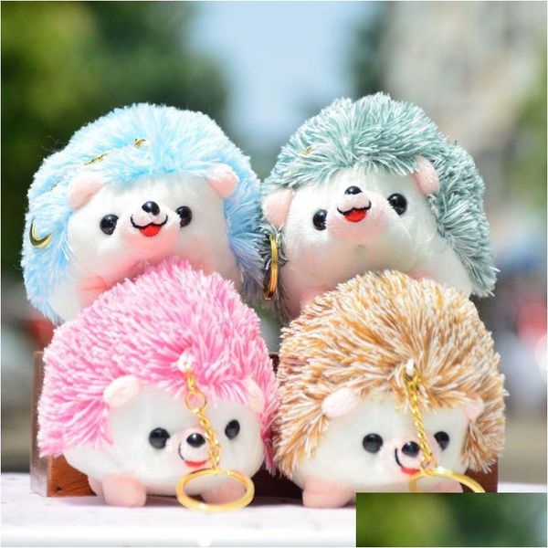 Porte-clés Longes Mignon 12Cm Dessin Animé Hérisson Jouets Porte-clés Anneau Sac Pendentif En Peluche Animaux En Peluche Drop Delivery Mode Acces Oteso