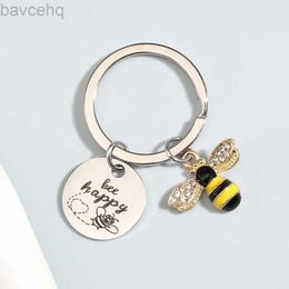 Keychains Lonyards Animal mignon Keychain abeille Happy Key Ring HoneyBee Clé Courses Cadeaux Souvenir pour femmes Hommes sac à main