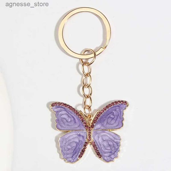 Porte-clés Longes Mignon Animal Porte-clés Violet Papillon Fleur Cristal Porte-clés Étoile Perles De Verre Porte-clés Pour Femmes Hommes Souvenir Cadeaux Bijoux R231201