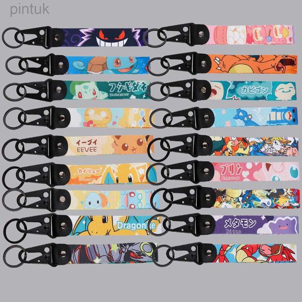 Porte-clés longes mignon Anime choses dessin animé dinosaure poignet porte-clés porte-clés lanière étiquettes porte-clés porte-clés sac pendentif voiture moto accessoires ldd240312