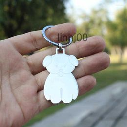 Porte-clés longes mignon ours marque de haute qualité en acier inoxydable porte-clés belle Animal porte-clés mode sac pendentif voiture porte-clés bijoux cadeau 18EB