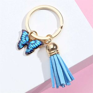 Keychains Lonyards Cléchette de papillon mignon avec pendentif à gland coloré