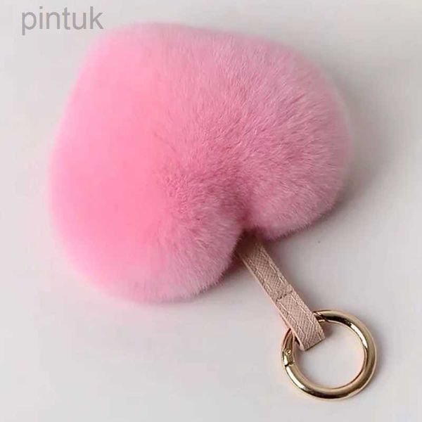 Llaveros Cordones Lindo Fluffy Real Rex Bola de Piel de Conejo Pompón Suave Piel Genuina Llavero Anillo de Metal Colgante Bolsa Encanto para Mujeres Accesorios Regalo ldd240312