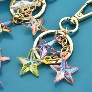 Keychains lanyards schattige meiden sleutelhanger vrouwen mat kleur sterren sleutelhanger op tas auto trinket vrouwelijke sieraden feest bruiloft geschenken llaveros para mujer