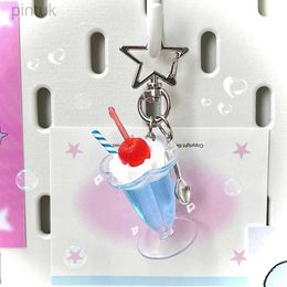 Porte-clés longes mignon crème glacée étoile porte-clés pour étui de téléphone simulé nourriture fruits dessert gâteau tasse porte-clés sac pendentif cadeau pour femmes filles ldd240312