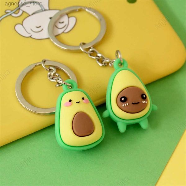 Porte-clés longes mignon Mini poupée d'avocat porte-clés en caoutchouc souple sac de fruits pendentif bricolage enfants sac à dos accessoires cadeau porte-clés pour clés R231201