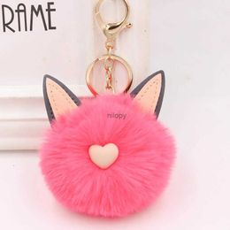 Keychains Lonyards mignon bouche Bunny oreilles de fourrure de fourrure Kelechains pendentif Car Plush Girl Pendante Pendre DIY ACCESSOIRES DE CORTICE LLAVEROS PARA MUJER