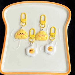 Keychains Lonyards mignon poche poch au fromage à œuf pendentif drôle caricaturé kaii dessin animé alimentaire clés de la chaîne de clés