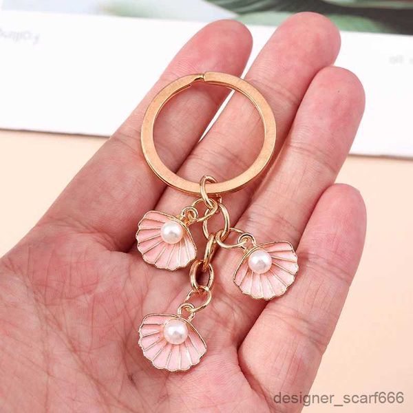 Keychains Lonyards mignons Summer Beach Shell Charms Keychain pour la voiture Key Key Souvenir Gifts For Women Men Sac à main Pendants Cortes de bricolage ACCESSOIRES DIY