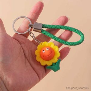 Keychains lanyards schattige zonnebloem keychains festival geschenken voor vrouwen mannen auto sleutel handtas hangers sleutels diy sieraden accessoires