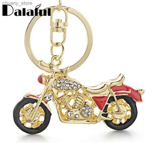 Keychains Lanyards Dalaful individualiteit Chic Motorcycle Keyrings Keychains Email Crystal Key Chains Holder Ringen voor auto Beste cadeau K311 Y240417