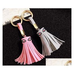 Porte-clés Longes Démon Petit Monstre Yeux Pu Gland Petit Pendentif Couple Mode Sac Porte-clés Td12 Drop Delivery Accessoires Dhnmn