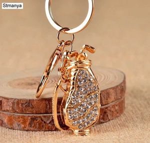 Keychains Lanyards Design Cool Golf Bag Model Rhinestone Key Chain KeyChain Car Key Chain Keyring voor mannen Women Love Sports Gift 17404 Q240403