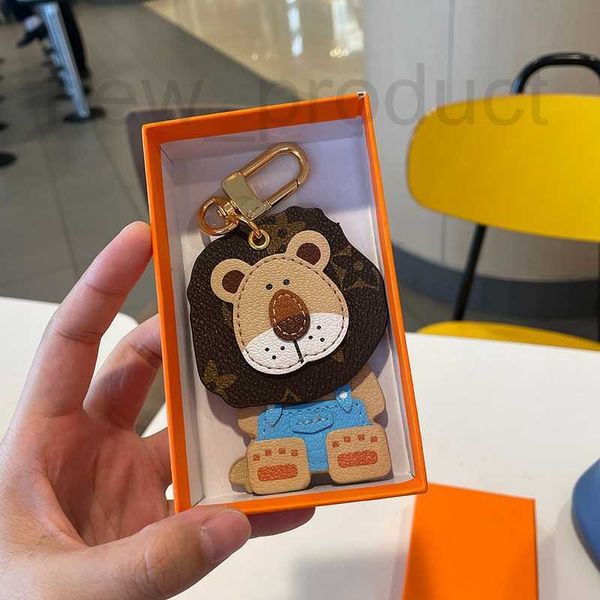 Keychains Lanyards Designer mignon petit lion Car Chain Chain Pendant Cartoon Head Head Old Lion Pendants Pendant Lovers Chain EW43