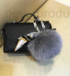 Porte-clés Lanyards Designer coréen renard laine foulard en soie boule de laine sac pour femme pendentif fourrure peluche voiture porte-clés pendentif sac à dos accessoires FFEB