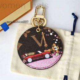 Porte-clés Lanyards Designer Cuir Rond Designer Porte-clés Hommes Femmes Couple Portachiavi Mousqueton Amant Voiture Porte-clés Sacs Pendentif Porte-clés Boucle Anneaux JKO