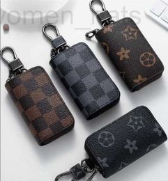 Llaveros Lanyards diseñador de lujo PU Bolsa de cuero Keyins L Llaves de coche Titular de llaves Llaveros Negro A cuadros Marrón Bolsas de flores Colgantes Llaveros