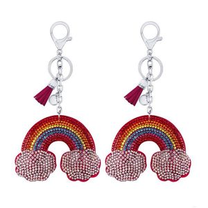 Porte-clés Longes Diamant Arc-En-Gland Porte-clés Femmes Sac Décoration Pendentif Accessoires De Mode Porte-clés Porte-clés Drop Deliver Dh0Py