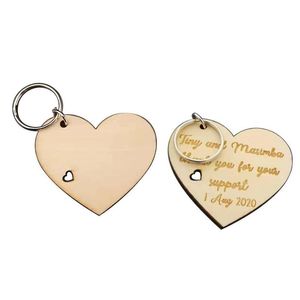 Porte-clés Longes Bricolage Porte-clés En Bois Pendentif Créatif En Forme De Coeur Porte-clés Lage Décoration Porte-clés Thanksgiving Enseignants Jour G Dhaen