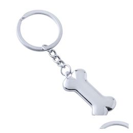 Keychains Lanyards Dog Bone Key Chain Fashion Alloy Charms Pet Pendent Tags Ring For Men Women Gift Car KeyChain Drop Delivery Acce DHZME