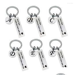 Llaveros Lanyards Drive Safe Llavero A-Z 26 Iniciales Letras Hombres Mujeres Novio Marido Llavero Cumpleaños Chritsmas Padres Da Dh7Pc