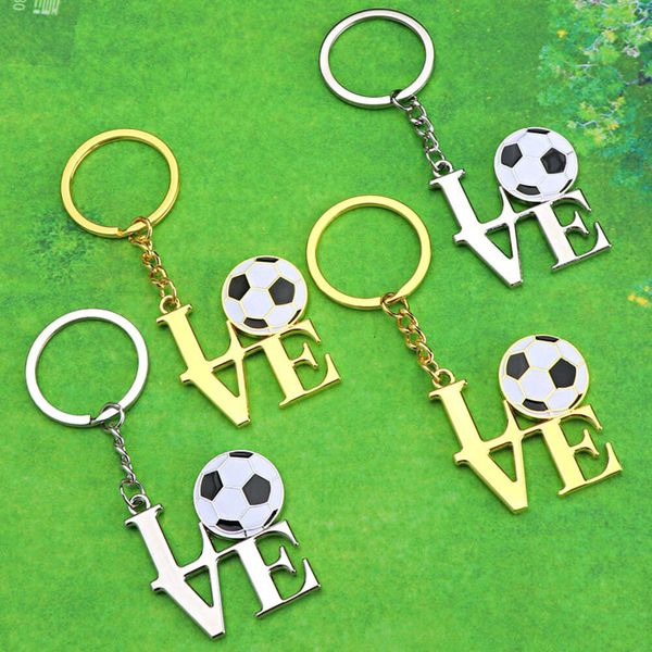 Keychains Lonyards Coupe d'Europe Football Keychain Pendant Small Gift I Love Souvenir Metal Car Personnalisation