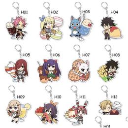 Keychains Lanyards Fairy Tail Keychain Pandent Cosplay Cosplay Collectable Key Chain Drop Livrot accessoires de mode DHYS3