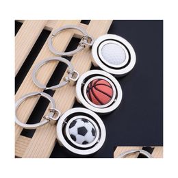 Keychains lanyards fans sleutelhanger roteerbaar voetbal basketbal golf sport metalen tas sleutelhanger promotie mode accessoires cadeau oto3z