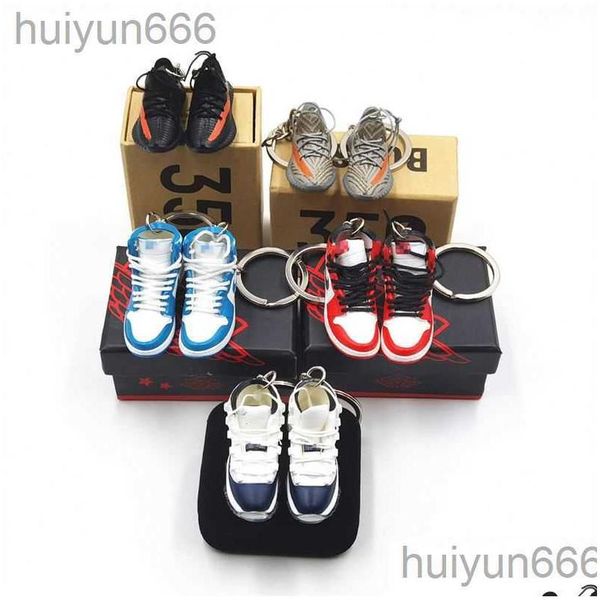 Porte-clés longes mode 3D Mini sport Sneaker porte-clés résine chaussure hommes femmes porte-clés accessoires livraison directe Otawd