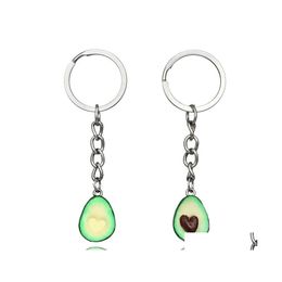 Keychains lanyards mode -accessoires koppels fruit sieraden schattige avocado charme sleutelhanger set bengange drop levering dhgvd