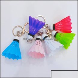 Keychains lanyards mode -accessoires creatieve mini badminton sleutelhanger hanger mannen vrouwen sportgoederen geschenk rugzak dhelb