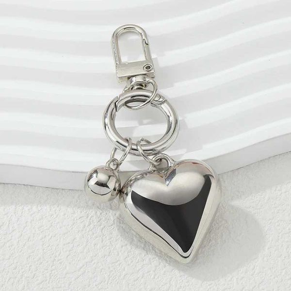 Llaves de lieblas Aloy de moda Big Hearts Little Ball Key Rings For Women Men Frathidy Gift Bag Bag Bag Jewelry Q240403