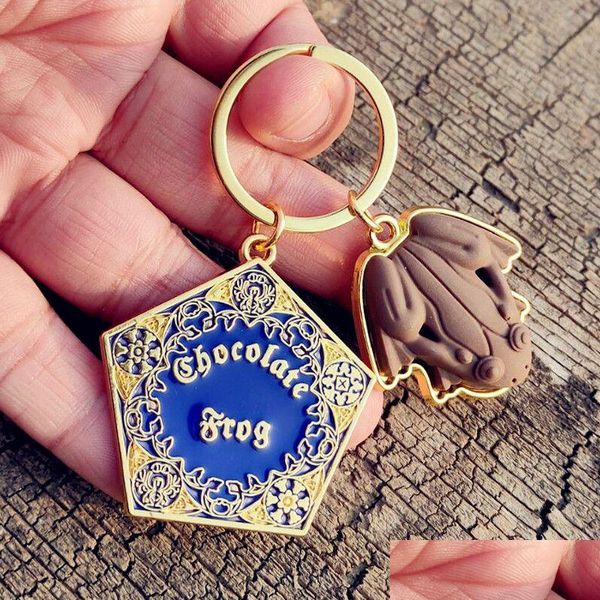 Porte-clés Longes Fashion Chocolate Frog Porte-clés Bague Tout de Chariots Wizard Magic World Cosplay Porte-clés Porte-clés Bijoux Ac Dh1Py