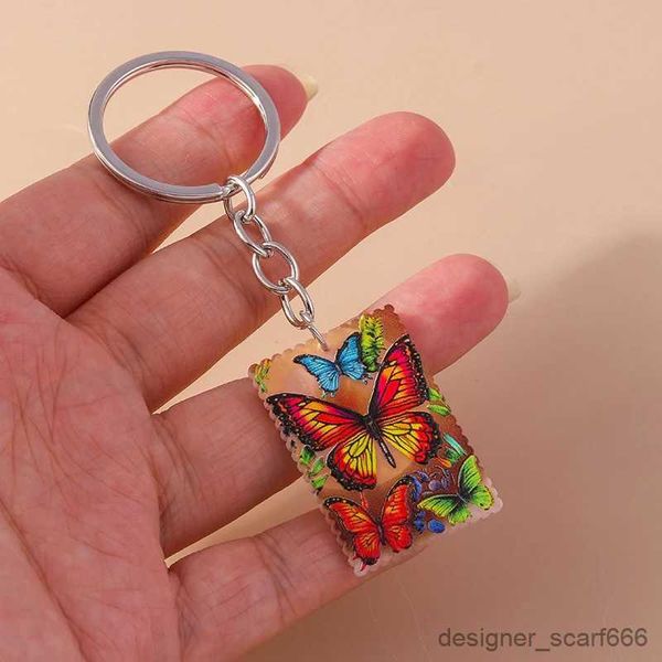 Keeschaines Lonyards mode Colorful Animal Butterfly Charms Keches For Women Men Car Key Hands Hands Hands Hanging Course ACCESSOIRES