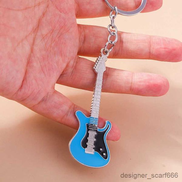 Llaves de llavyards fashion music guitar encantos llavero para mujeres para hombres llave de llave colgante accesorios accesorios de joyería de bricolaje regalos