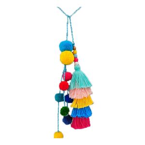 Keychains Lanyards Fashion Pompom Lange Tassel Key Chains For Lady Pompoms Hanger Bohemian Ball Women Keychain Jewelry Bag Accesso Dhoqx