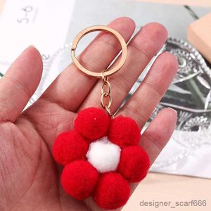 Keychains Lonyards Fashion Red Flower Kechechains pour la voiture Key Festival Cadeaux pour femmes Hommes sac à main sac à main accrochage des clés de bricolage accessoires de bijoux diy