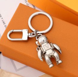 Porte-clés Longes Mode Élégant Designer De Luxe Porte-clés Classique Marques Clé Boucle Astronaute Pendentif Argent Mat Pour Hommes Femmes Mouvement actuel 66ess