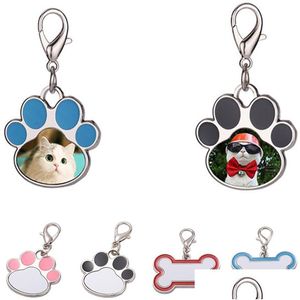 Keychains Lanyards Fashion Thermal Transter Sublimation Blanks Dog Tag Kechains DIY Designer Jewelry Os Cats Claws Pink Black B Dhmvj