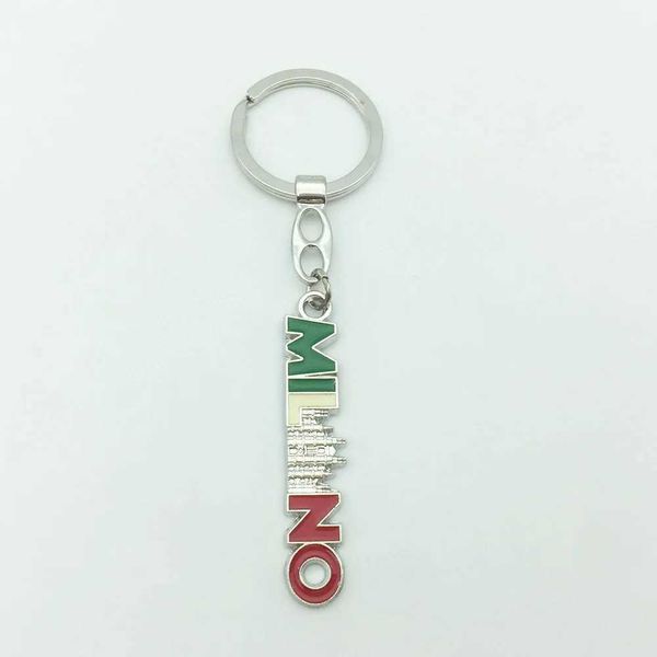 Keychains Lanyards Fashion Tourism Souvenir Sac en métal Décoration Cévrage Alloy Milan Lettre fantaisie haut de gamme Q240403