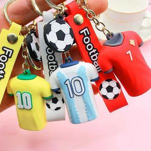 Sleutelhangers Lanyards Voetballer jersey sleutelhanger voetbalkleding hanger sleutelhanger modeontwerp dames handtassen auto sleutelhanger cadeau groothandel J240330