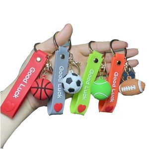 Porte-clés Longes Football Sile Sports Porte-clés Pendentif Souvenir Cadeau Porte-clés Drop Delivery Accessoires De Mode Dhjei