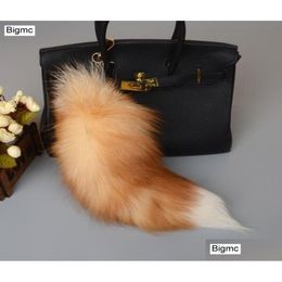 Porte-clés Longes Fox Tail Pendentifs Chaîne 40cm Fourrure Pom Charm Sac Clé De Voiture Porte-clés Cadeau Bijoux K16446804610 Drop Livraison Mode Acces Dhman