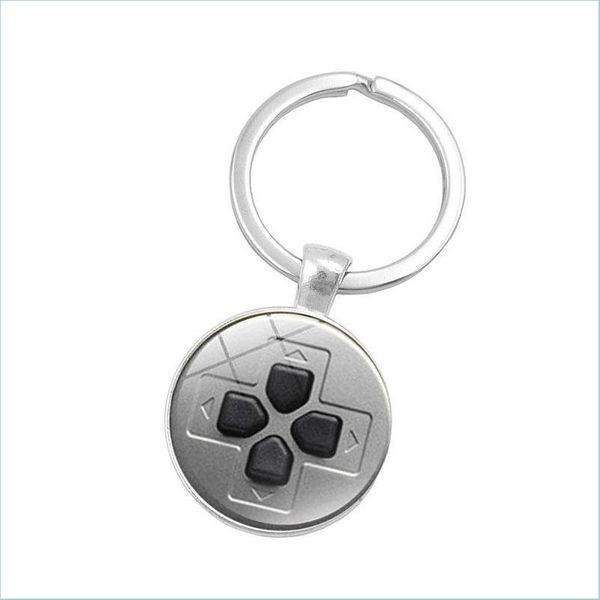 Keychains Controlador de juego Lanyards Cadena de llave geeky novio perfecto ideas de regalo joyas de video patrón de anillo 373 t2 drop deliv dhisr