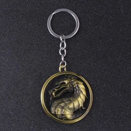 Keychains Lanyards Game Mortal Kombat Keychain Metal Ally Animal Dragon Key Ring Honder Chaveiro Gift For Men Car Key Accessoires Y240510
