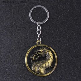 Porte-clés Longes Jeu Mortal Kombat Porte-clés En Alliage De Métal Animal Dragon Porte-clés Porte-Chaveiro Cadeau pour Hommes Accessoires De Clé De Voiture Q240201