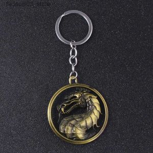 Sleutelhangers Lanyards Game Mortal Kombat Sleutelhanger Metaallegering Dier Draak Sleutelhanger Houder Chaveiro Cadeau voor Mannen Autosleutel Accessoires Q240201