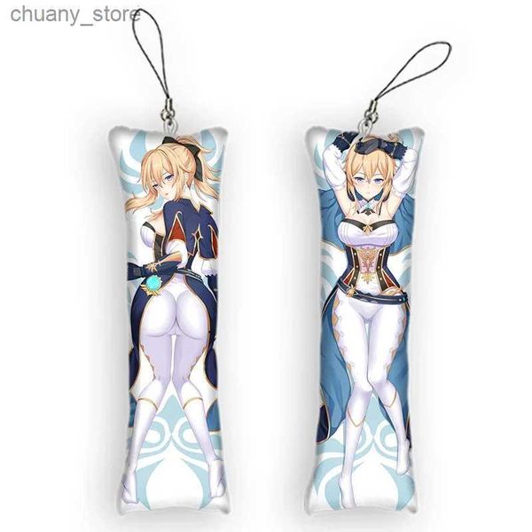 Keychains Lanyards Genshin Impact Jean Gunnhildrr Dakimakura Keychain mini anime complet corps clés de téléphone portable Téléphone Cosplay Anime Keychain Y240417