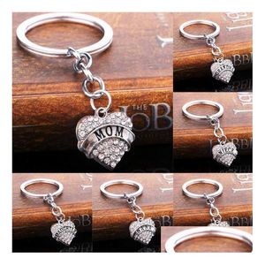 Keychains lanyards Good Aaddadd Kerstcadeaus Peach Heart Flash Drill Familieleden Affectionate Ingeschreven Key Ring KR002 Mix O DHN6H