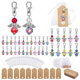 Porte-clés Longes Ange Gardien Pendentif Angle Avec Étoile Pendentif Porte-clés Invité Chanceux Cadeaux Mariage Filles Ange Gardien Avec Sac En Organza 230715